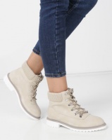 Madison Jagger Lace Up Ankle Boots Ivory Photo