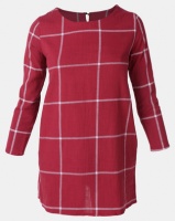 Royal T Oversized Plaid Top Maroon Photo