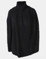 Royal T Poloneck Cape Knit Top Black Photo