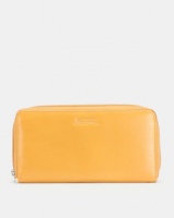 Bossi Nappa Single Zipper Leather Wallet Mustard Photo