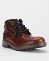 Bronx Men Hamlin Lace Up Boots Red/Brown Photo