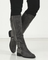 LaMara Knee High Side Zip Boots Grey Photo