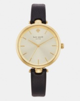 KATE SPADE Holland Gold Sunray Dial Leather Ladies Watch Black Photo