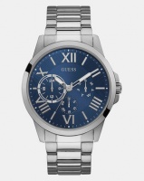Guess Mens Watch Orbit SS Bracelet Silver with Blue Dial Photo