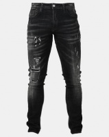 Cutty Awesome Ignite Rip and Repair Slim Jeans Black Photo