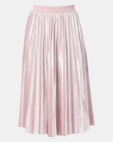 Utopia Pleated Velour Skirt Dusty Pink Photo