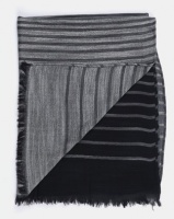 All Heart Striped Blanket Scarf Black/Grey Photo