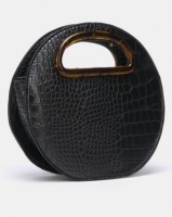 Blackcherry Bag Glam Croc Circular Crossbody Bag Black Photo