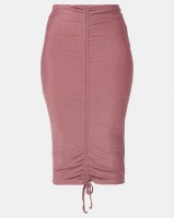 Brett Robson Mandisa Over The Knee Skirt with Ruched Detail at Center Front Pink Photo