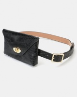 Blackcherry Bag Essential Faux Croc Belt Bag Black Photo