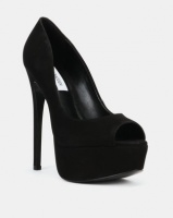 Steve Madden Deanna Heels Black Nubuck Photo