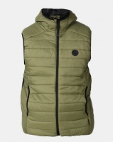D-Struct Hooded Quilted Gilet Khaki Photo