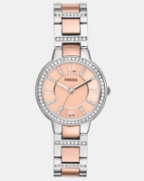 Fossil Virginia Stainless Steel Watch Silver/Rose Gold Photo