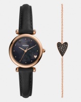 Fossil Carlie Leather Watch Set Black Photo
