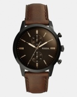 Fossil 44Mm Townsman Leather Watch Brown Photo