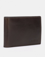 Fossil Derrick Leather Money Clip Bifold Wallet Dark Brown Photo