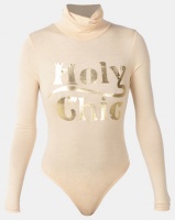 Legit Long Sleeve Poloneck Holy Chic Bodysuit Stone Photo