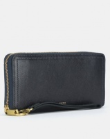 Fossil Logan Leather Zip Clutch Blue Photo