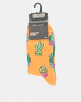 New Look Cactus Pattern Socks Orange Photo