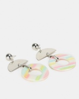 New Look Resin Stripe Drop Earrings Multicoloured Photo