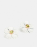 New Look Flower Gem Earrings White Photo