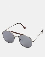 New Look Faux Tortoiseshell Brow Bar Pilot Sunglasses Black Photo