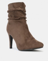 Legit Pointed Mid Slouch Boots Taupe Photo