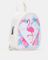 Jewels and Lace Flamingo Backpack White Photo