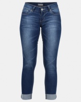 Utopia Mid Blue Skinny Jeans With Turn Up Photo