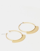 Lily Rose Lily & Rose 45mm Metallic Shield Hoop Earrings Gold Photo