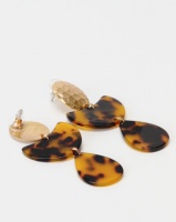 Lily Rose Lily & Rose Multi Shape Resin Earrings Gold And Brown Photo