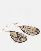 Lily Rose Lily & Rose Small Snakeskin Teardrop Earrings Cream Photo