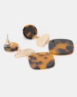 Lily Rose Lily & Rose Spotted 3 Drop Resin Earrings Brown Photo