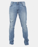 Crosshatch Kiniston Skinny Ripped Washed Jeans Light Wash Photo
