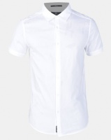 Crosshatch Lambert Plain Oxford Short Sleeve Shirt White Photo