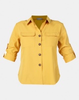Utopia Utility Shirt With Roll Up Sleeve Mustard Photo