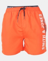 Smith & Jones Red Orange Baisley Swim short With Exposed Waistband Photo