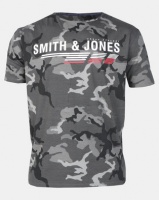 Smith & Jones Asphalt Grey Garvis Camo Branded T-shirt Photo
