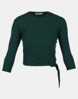 Legit 3/4 Sleeve Fitted Top with Side Buckle Detail Teal Photo