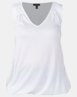 New Look Plus V-Neck Bubble Hem Vest White Photo