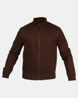 New Look Mens Harrington Jacket Dark Brown Photo