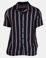 New Look Mens Black Stripe Short Sleeve Shirt Photo