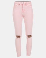 New Look Acid Wash High Waist Super Skinny Jeans Pink Photo