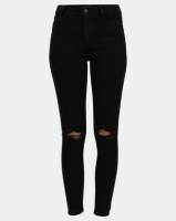 New Look Ripped High Waist Super Skinny Hallie Jeans Black Photo