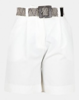 New Look Belted City Shorts White Photo