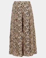 New Look Animal Print Cropped Trousers Brown Photo