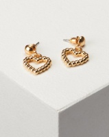 New Look Mini Textured Heart Drop Earrings Gold Photo