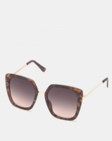 New Look Square Faux Tortoiseshell Sunglasses Dark Brown Photo
