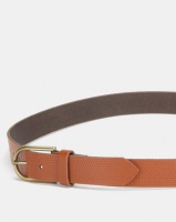 New Look Leather Perforated Belt Tan Photo