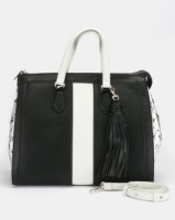 Steve Madden Bjean Satchel Bag Black/White Photo